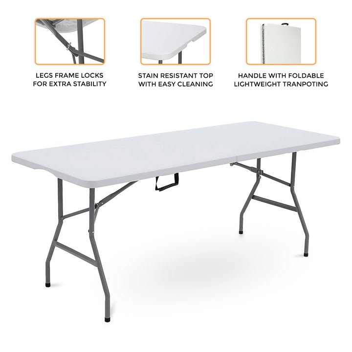 6ft Foldable Banquet Camping Table & Cover