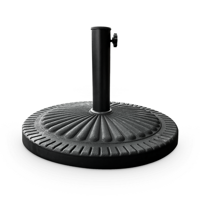 14kg Concrete Round Parasol Base - Black