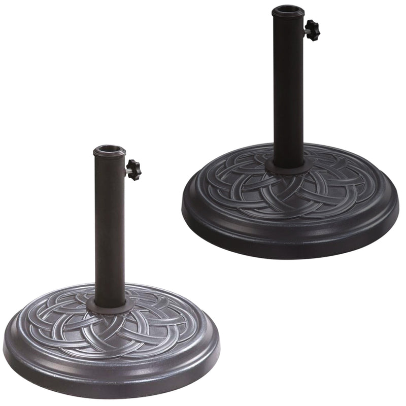 Heavy Duty Parasol Base 12Kg - Black/Metallic