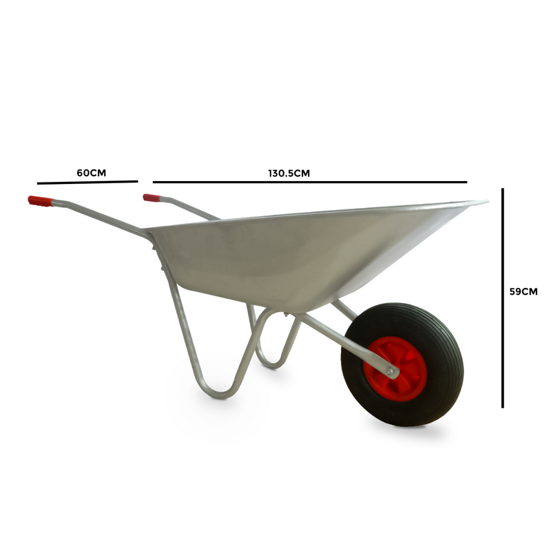 65 Liter Wheelbarrow Metal Cart Heavy Duty