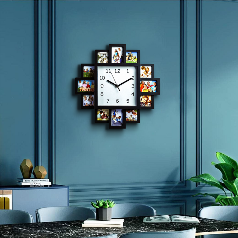 12 Multi Photo Frame Wall Clock