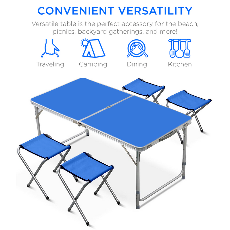 Folding Portable Table Stool Blue