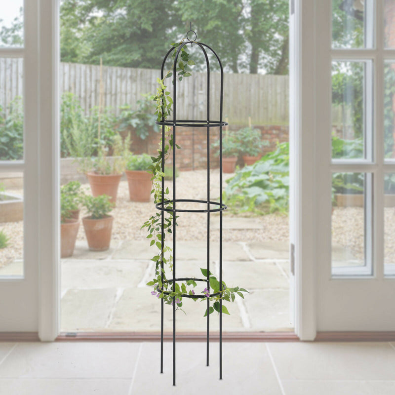 1.9m Outdoor Garden Metal Obelisk Trellis