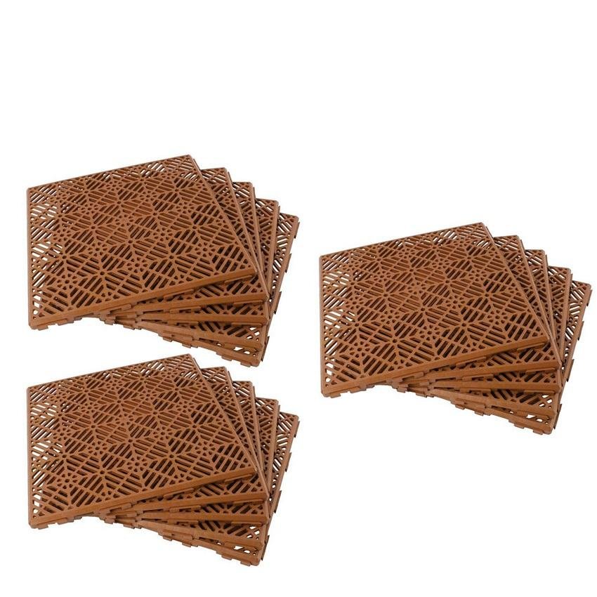 Slip-Resistant Interlocking Garden Tiles