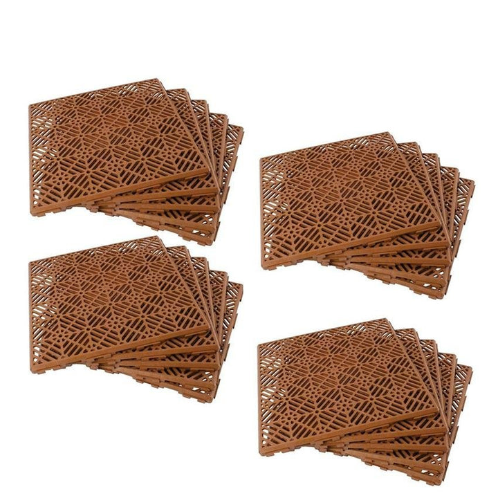 Slip-Resistant Interlocking Garden Tiles